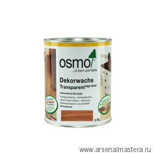 Цветное масло прозрачное Osmo 3138 Махагон 0,75 л Dekorwachs Transparent Tone для внутренних работ Osmo-3138-0.75 10100085