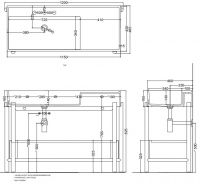 Напольный комплект мебели Cielo Plinio c ящиком 120х48 схема 5