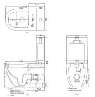 Напольный унитаз моноблок Cielo Fluid FLVM + FLCM схема 2