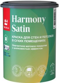 Краска для Стен и Потолков Tikkurila Harmony Satin 9л Матовая,Белая / Тиккурила Гармония Сатин