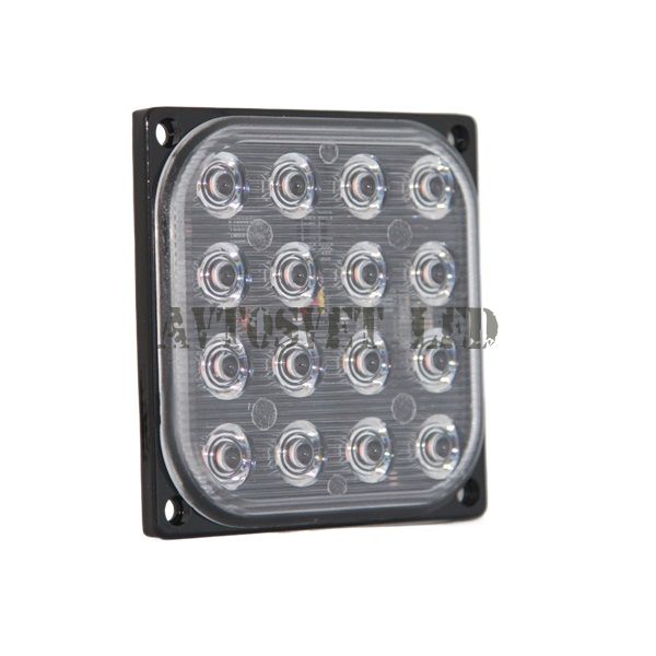 Врезная оранжевая фара стробоскоп AN13-16W