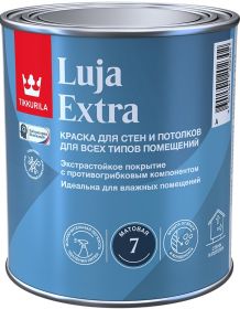 Краска для Стен и Потолков Tikkurila Luja Extra 7 2.7л Матовая, Моющаяся с Противогрибковым Компонентом / Тиккурила Луя Экстра 7