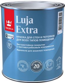 Краска для Стен и Потолков Tikkurila Luja Extra 20 9л Полуматовая, Моющаяся с Противогрибковым Компонентом / Тиккурила Луя Экстра 20