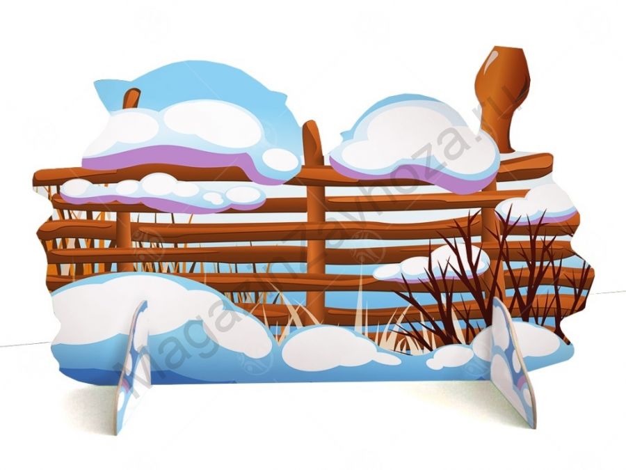 Театральная декорация "Забор" (лето-зима)