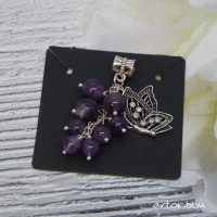 подвеска с аметистом и бабочкой