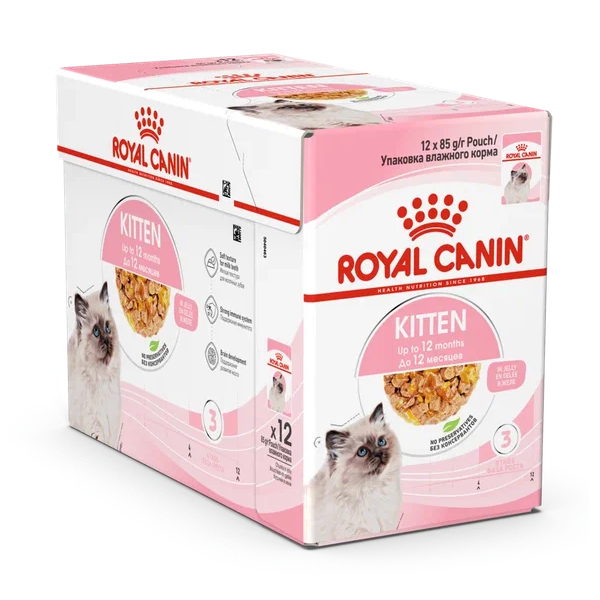 Влажный корм для КОТЯТ  Royal Canin Kitten Instinctive кусочки в желе 28 шт х 85 гр