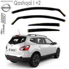 Дефлекторы Nissan Qashqai I +2 от 2008 - 2014 для дверей вставные Heko (Польша) - 4 шт.