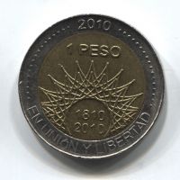 1 песо 2010 Аргентина - парк Эль-Палмар -200 лет Аргентине