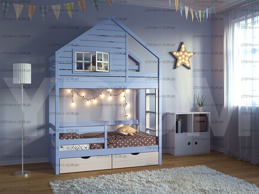 Кровать двухъярусная Домик Roof