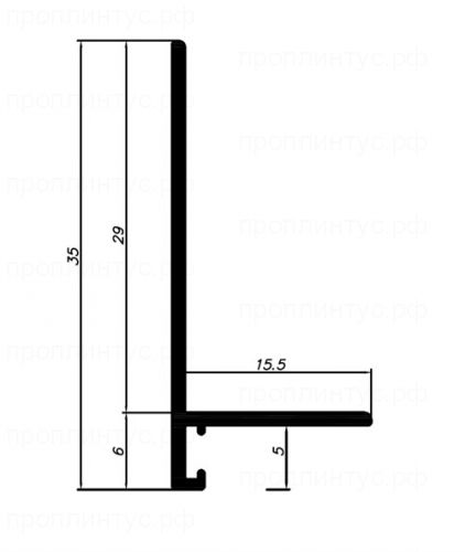 Щелевой плинтус Pro Design Mini L 601 Анодированный черный