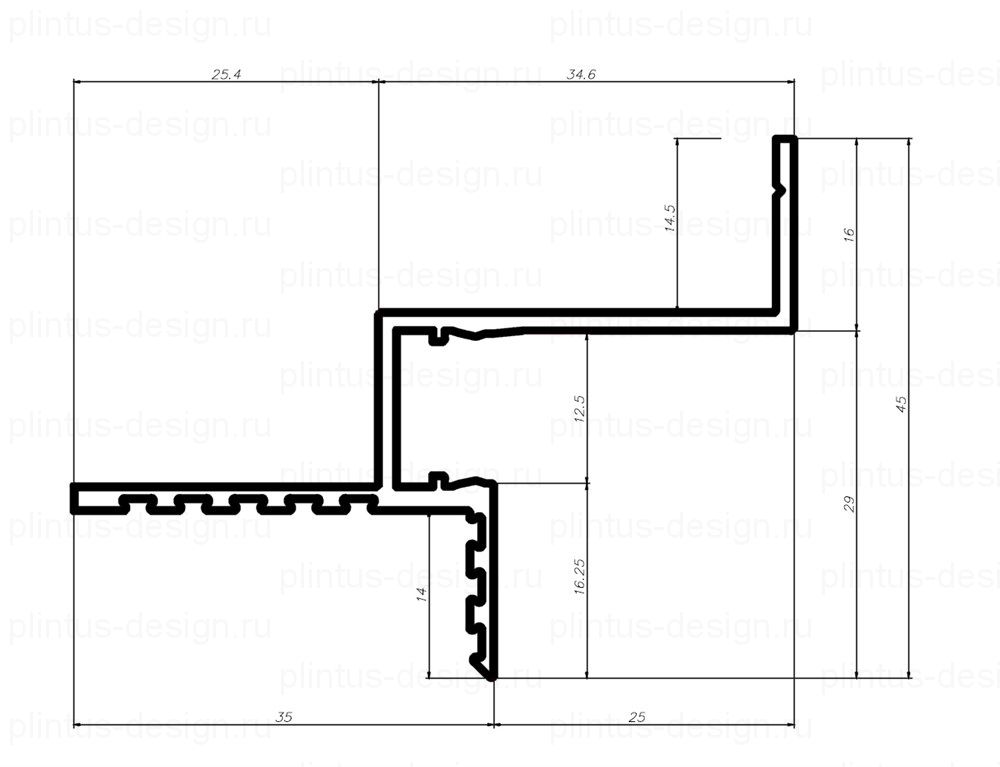 Pro Design Gipps 602 теневой потолочный профиль Чёрный