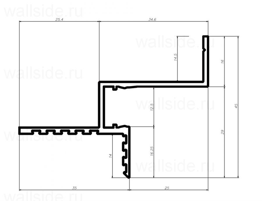 Pro Design Gipps 602 теневой потолочный профиль Чёрный