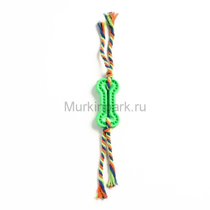 Игрушка жевательная с канатом, 11 х 5,5 см, зелёная
