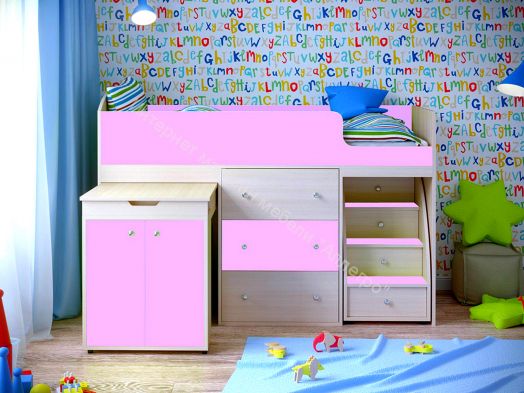 Кровать Малыш 70*160 МАЛЫЙ, Дуб молочный/Ирис