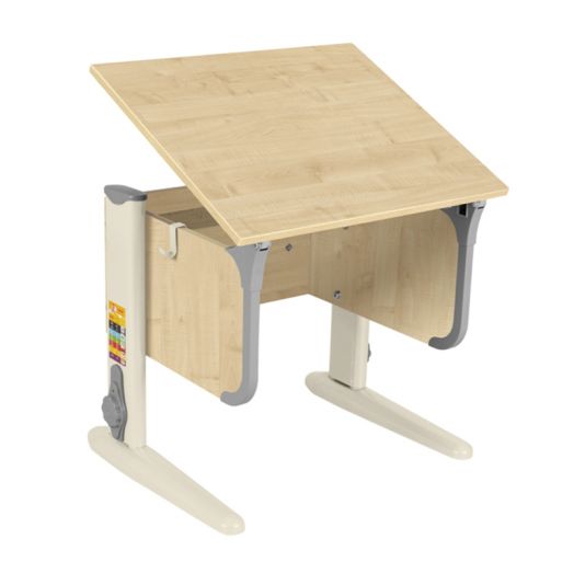 ДСУТ47-1-1 Школьная парта-трансформер одноместная (ЛДСП клен-танзай, опора Бежевый)