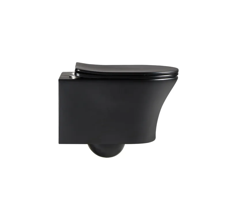 Унитаз подвесной Cerutti Spa Adige Aria MB CT9246 безободковый, с микролифтом, черный матовый