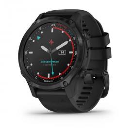 Умные часы Garmin Descent Mk2s угольно-серый корпус с DLC-покрытием, черный силиконовый ремешок