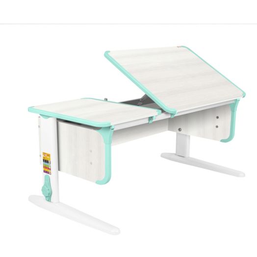 ДСУТ42-2-1-3 Растущая парта-трансформер одноместная (ЛДСП белый, опора белый)