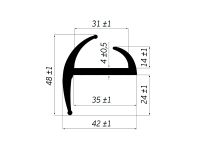 Профиль уплотнительный ТЭП 35 мм - схема