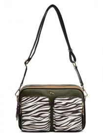 Кожаная сумка Labbra L-HF4057 black-white/khaki/sand