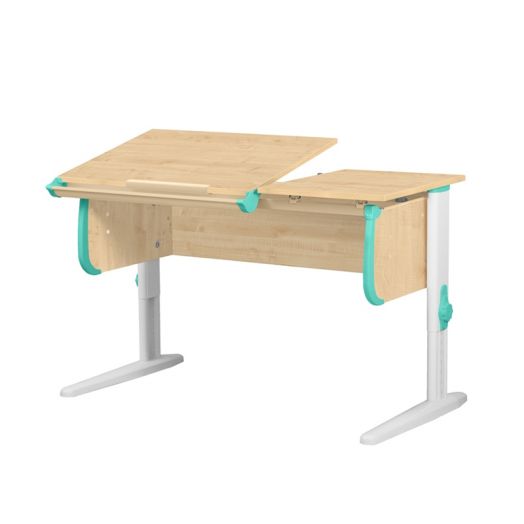 ДСУТ25-2-1-3 Растущая парта одноместная (ЛДСП клён, опора белый)