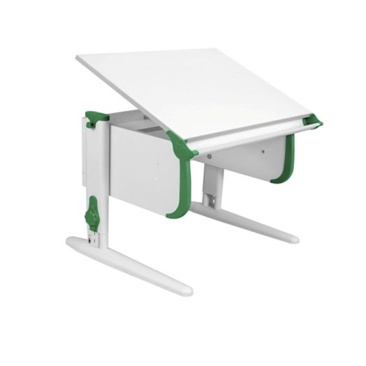 ДСУТ24-2-3 Растущая парта одноместная (ЛДСП белый, опора белый)