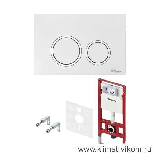 Комплект ТЕСЕspring панель смыва с круглыми кнопками, белый глянцевый