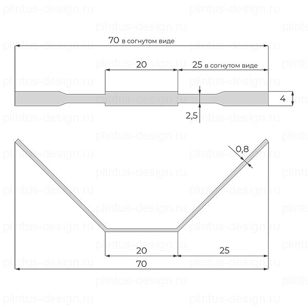Микроплинтус ФЕСО 11 мм Телегрей 4 RAL 7047