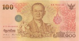 Таиланд 100 бат "84 года королю Раме IX" 2011 год UNC
