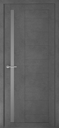 Дверь межкомнатная Экошпон Валенсия стекло металюкс бетон светлый бетон темный