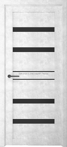 Дверь межкомнатная Экошпон Дрезден стекло графит бетон светлый бетон темный