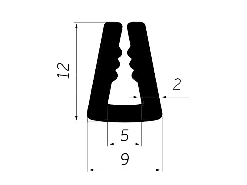 П-образный резиновый профиль (Арт. 5229)