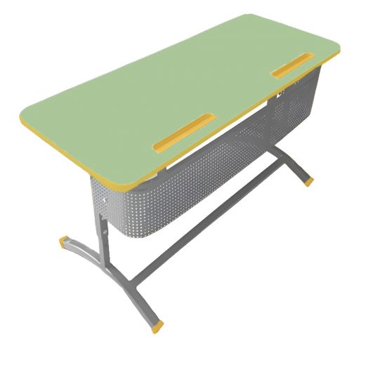 ЛСОШ-18 Стол ученический 2-местный регулируемый по высоте и наклону столешницы (ЛДСП Салатовый)