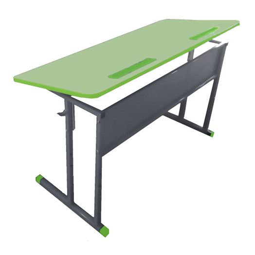 ЛСОШ-19 Стол ученический 2-местный регулируемый по высоте и наклону столешницы (ЛДСП Салатовый)