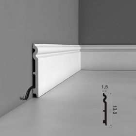 Плинтус Orac Decor SX138 Д200xШ1.5xВ13.8 см Лепнина из Дюрополимера / Орак Декор.