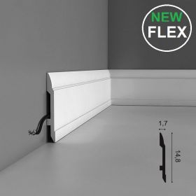 Плинтус Гибкий Orac Decor SX104F Д200xШ1.7xВ14.8 см Лепнина из Дюрополимера / Орак Декор.