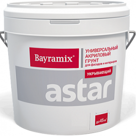 Грунт-Краска Bayramix Astar 15кг Укрывающий, Универсальный, Белый для Внутренних и Наружных Работ / Байрамик Астар.