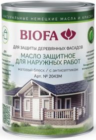 Масло Защитное Biofa 2043М 10л Матовый 4325 Лакрица для Наружных Работ с Антисептиком / Биофа 2043М.