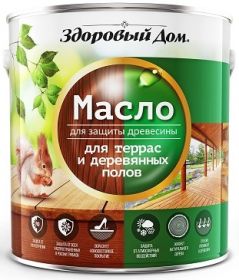 Масло для Защиты Террас и Деревянных Полов Здоровый Дом 0.75л Орех для Внутренних и Наружных Работ.*
