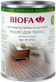 Масло для Террас Biofa 3753 1л Бесцветный Полуглянцевое / Биофа 3753.