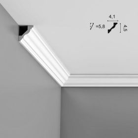 Карниз Гладкий Orac Decor CX110 Д200xШ4.1xВ4.5 см Лепнина из Дюрополимера / Орак Декор.