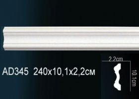 Молдинг Perfect AD345 Д240xШ2.2xВ10.1 см /Перфект.