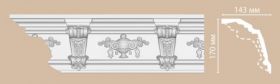 Плинтус Потолочный с Рисунком Decomaster DT 9885 В140хШ170хД2400 / Декомастер.