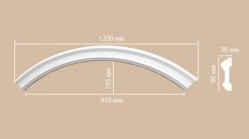Радиус 1/4 круга Decomaster 897901-150 В90хШ30хД840 мм / Декомастер.