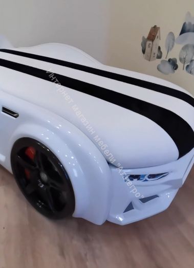 Кровать-Машинка Baby-M 150*70 см с подъёмным механизмом + ящик + Орто Матрас, желтая