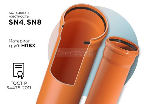 Труба канализационная рыжая ПВХ