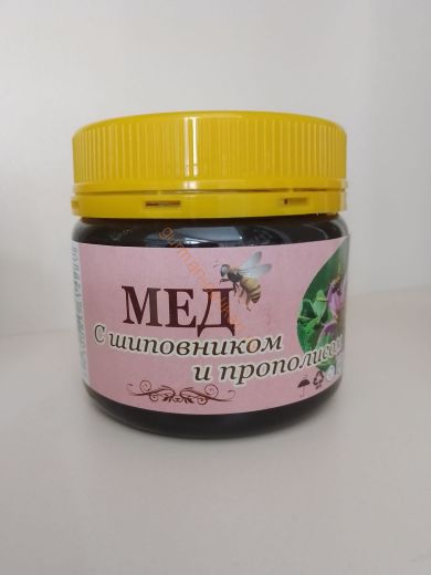 Мёд с шиповником и прополисом, 200 гр