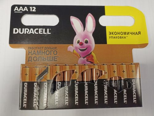 Батарейка DURACELL AAA LR03/MN2400 12 штук в упаковке