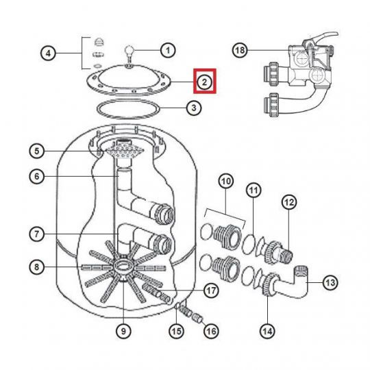 Крышка NCX12001 фильтра Hayward NC600SE2