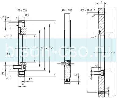 Переходной фланец 160 мм конус 6  8210-160-6A2-X Bison-Bial Польша